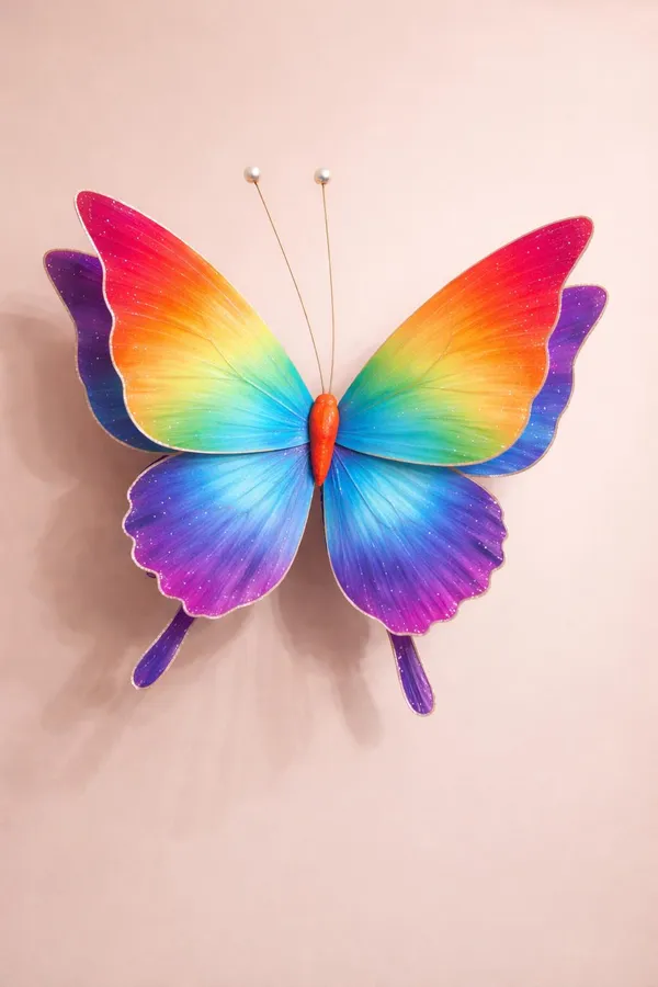 Giant rainbow paper butterfly