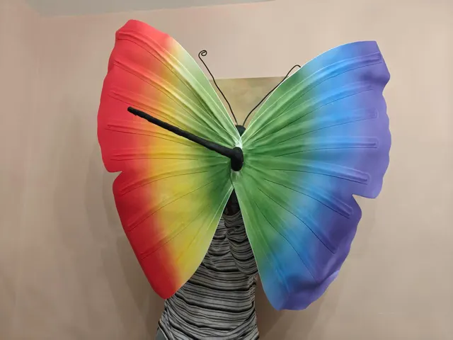 Handmade giant paper flowers and butterfly decor - workshop photo 12
