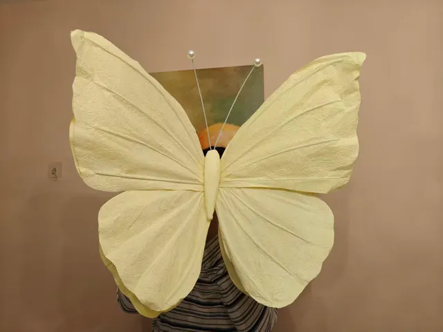 Handmade giant paper flowers and butterfly decor - workshop photo 19