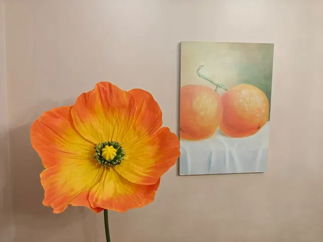 Handmade giant paper flowers and butterfly decor - workshop photo 44